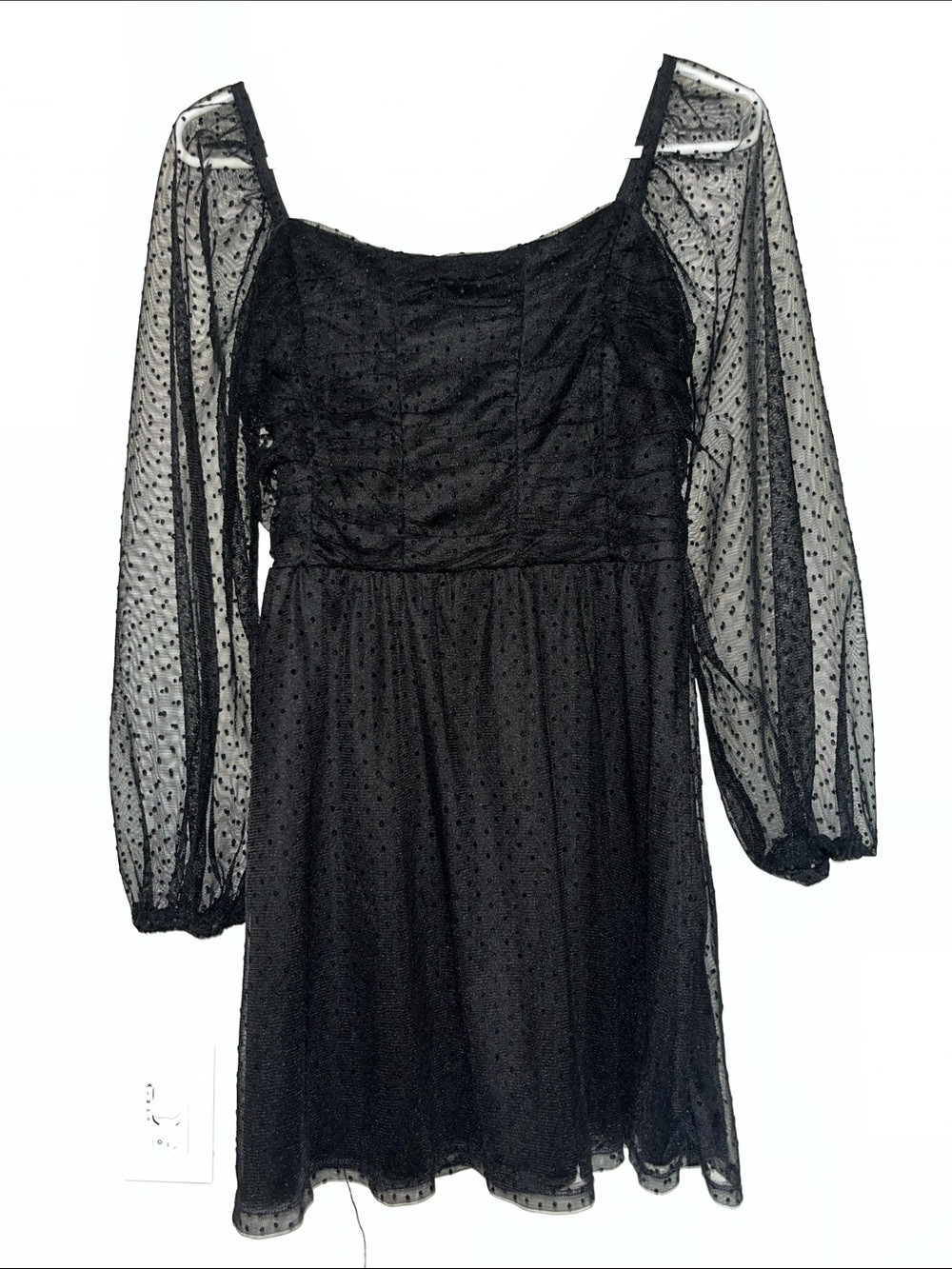 Whimsical Black Sheer Mini Dress